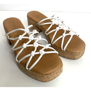 Andre Assous Camryn White Knotted Sandal Size 7 US 37 EU Made In Spain
